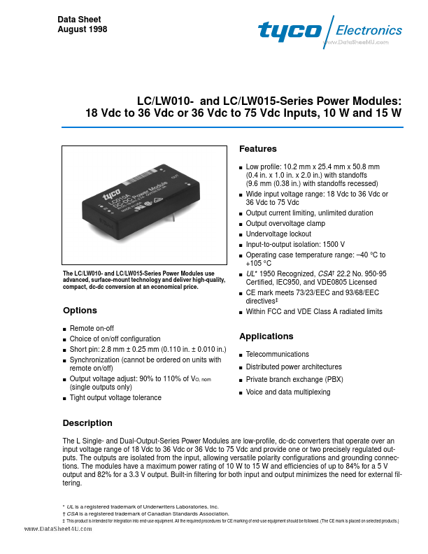 LC015C Tyco Electronics