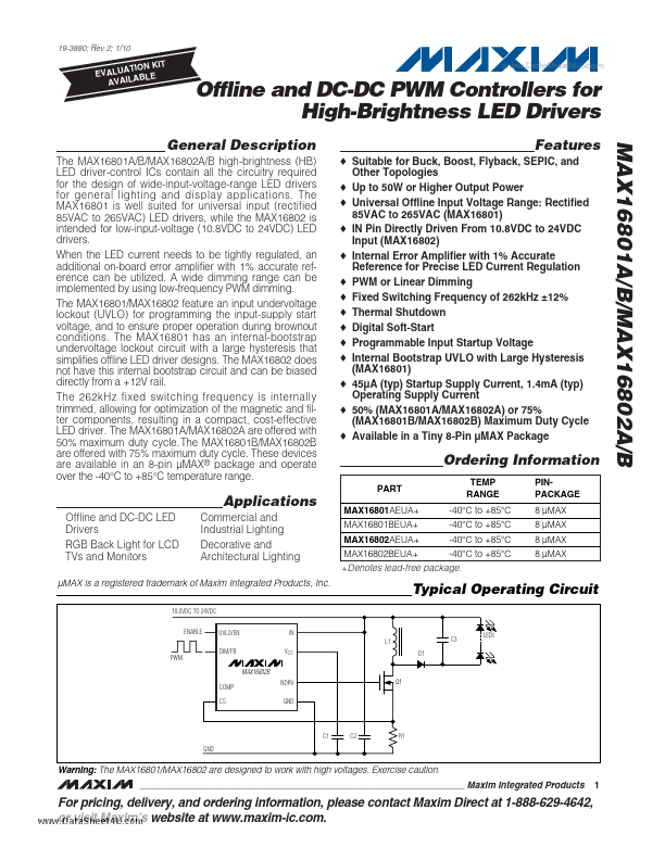 MAX16802B Maxim Integrated Products