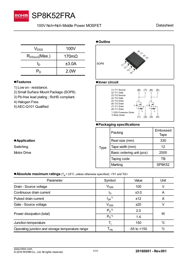 SP8K52FRA ROHM