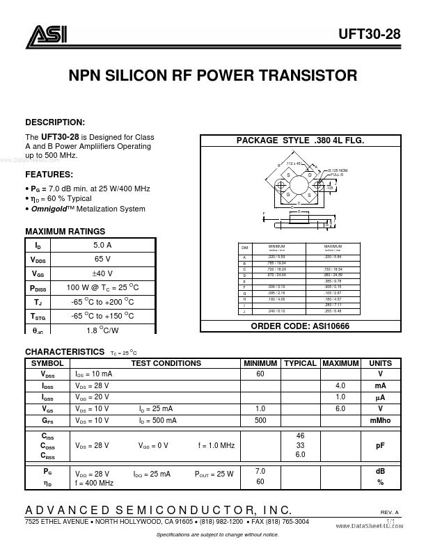 UFT30-28 Advanced Semiconductor