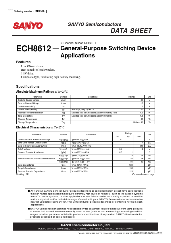 <?=ECH8612?> डेटा पत्रक पीडीएफ