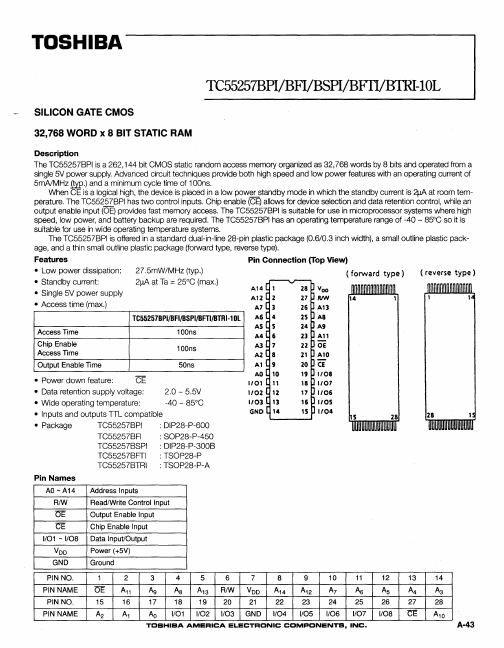 <?=TC55257BSPI-10L?> डेटा पत्रक पीडीएफ