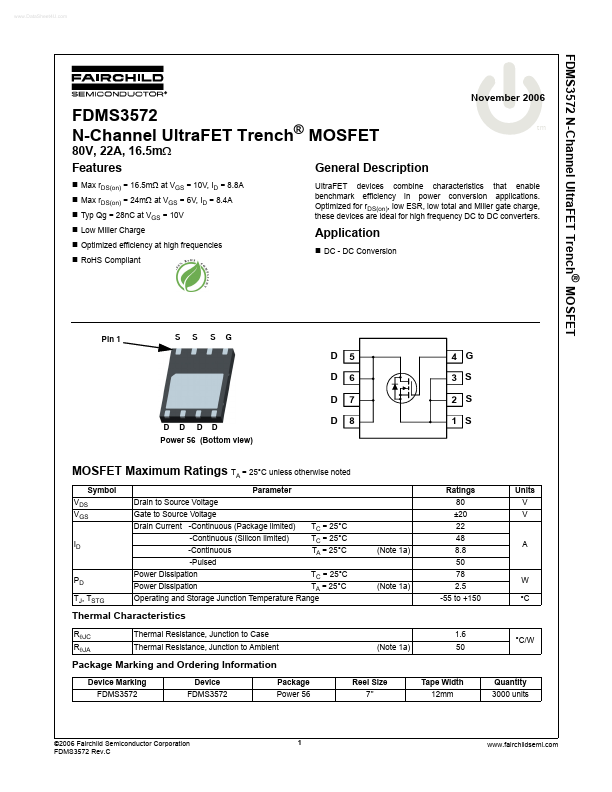 <?=FDMS3572?> डेटा पत्रक पीडीएफ