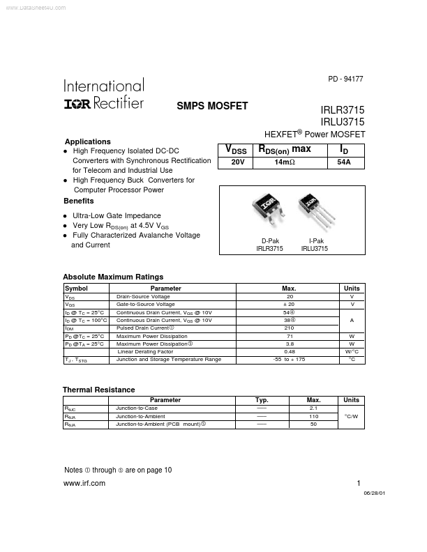 IRLU3715 International Rectifier