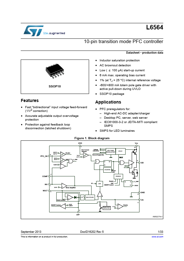 L6564 STMicroelectronics