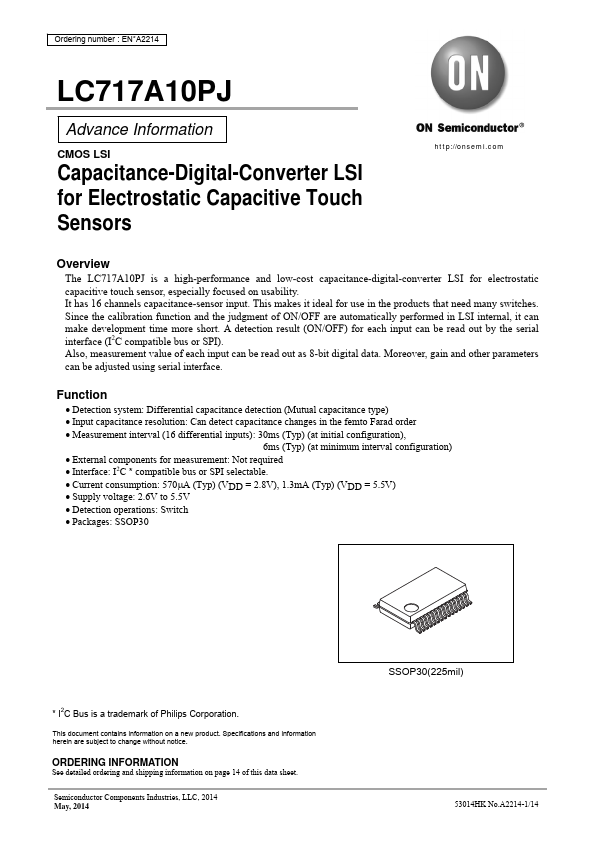 <?=LC717A10PJ?> डेटा पत्रक पीडीएफ