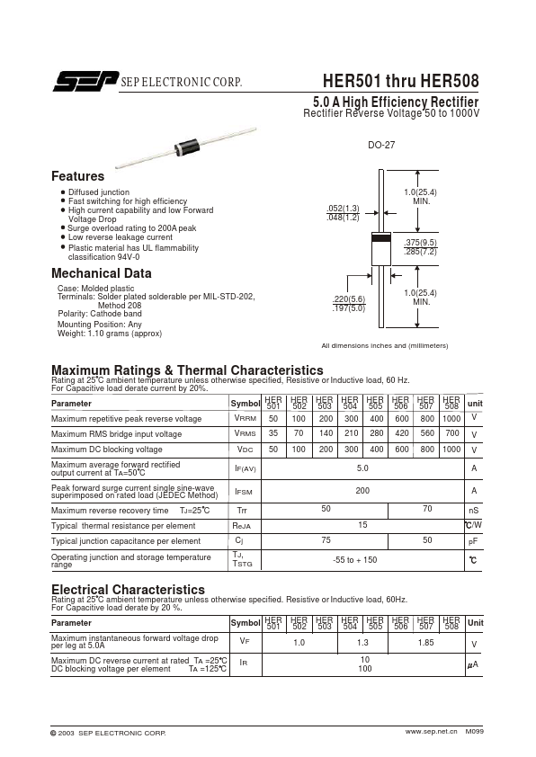 HER501 SEP ELECTRONIC