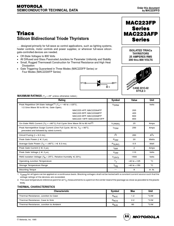 MAC223-8FP Motorola