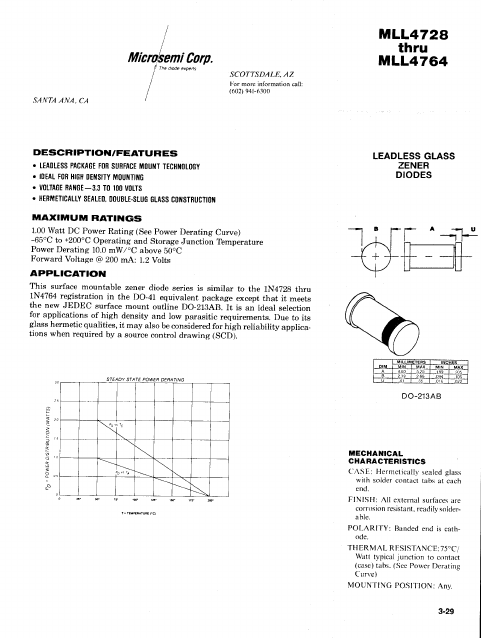 MLL4750A Microsemi