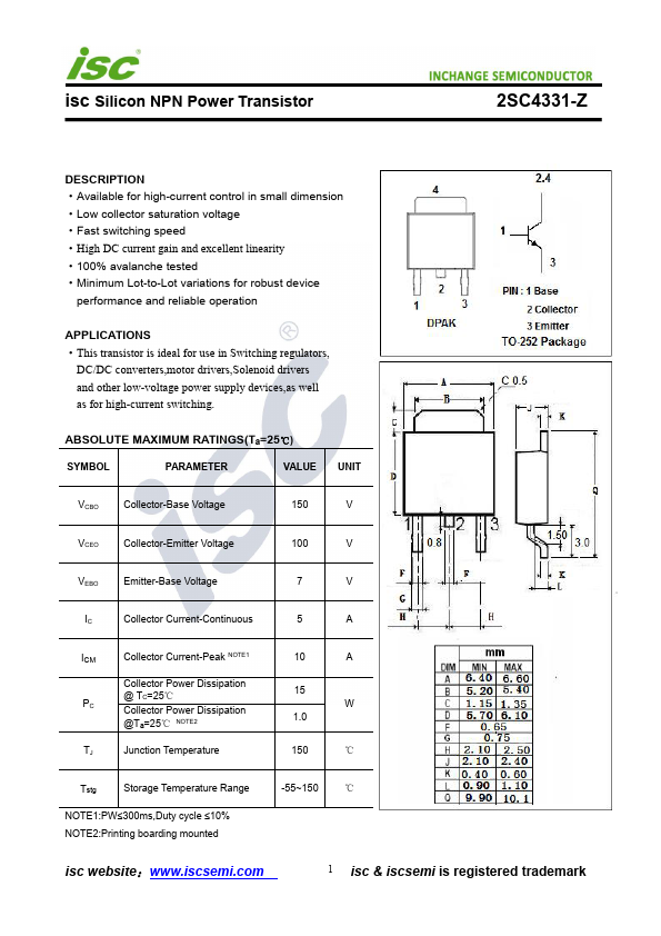 2SC4331-Z Inchange Semiconductor