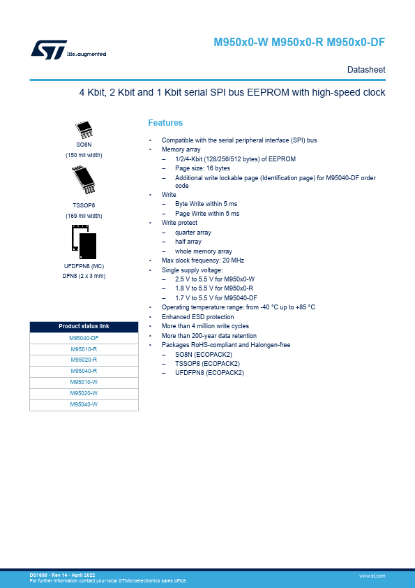 M95020-W STMicroelectronics