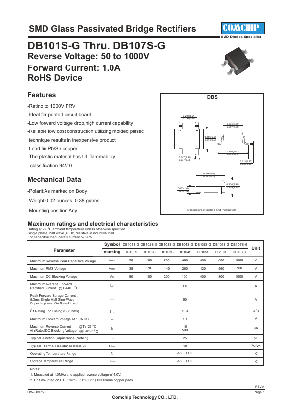 DB101S-G Comchip