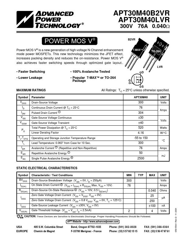 APT30M40LVR