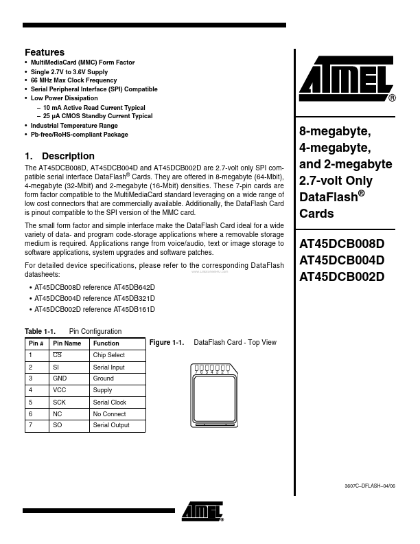 AT45DCB004D ATMEL Corporation
