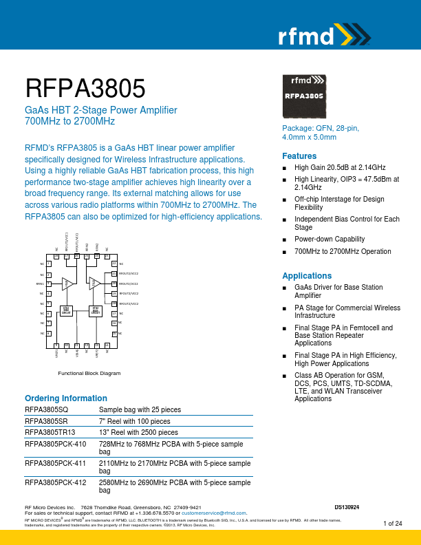 RFPA3805 RF Micro Devices