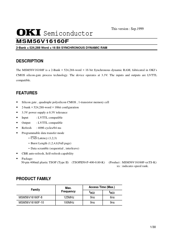 MSM56V16160F OKI electronic componets