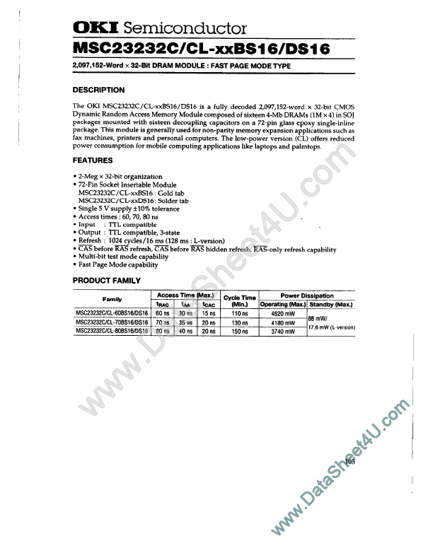 MSC23232CL OKI Semiconductor