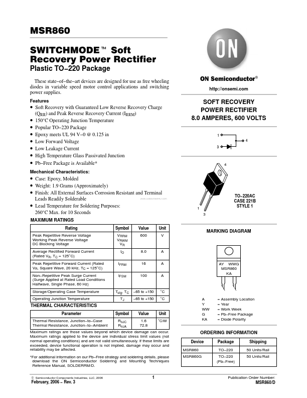 MSR860 ON Semiconductor