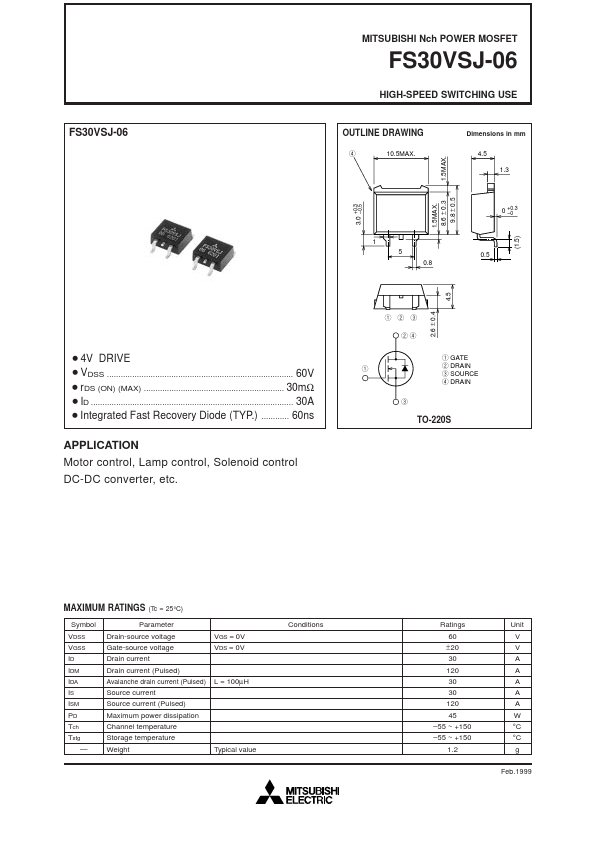 FS30VSJ-06 Mitsubishi Electric Semiconductor
