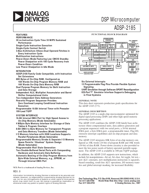 ADSP2185 Analog Devices