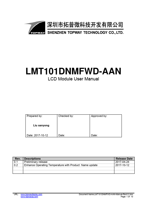 LMT101DNMFWD-AAN