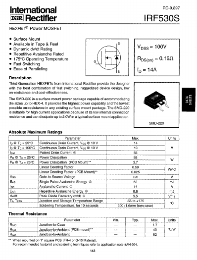 IRF530S International Rectifier