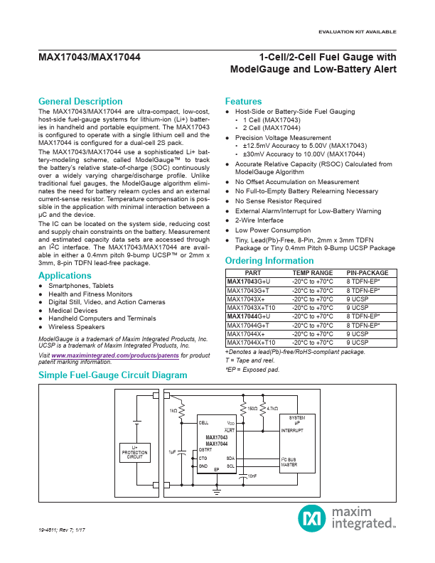 MAX17044 Maxim Integrated Products