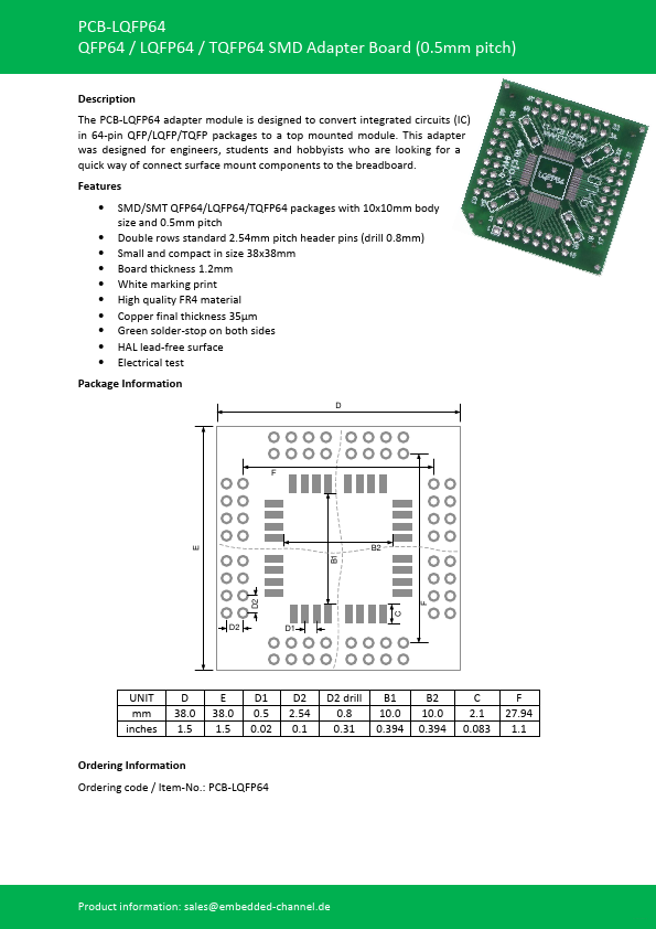 <?=PCB-LQFP64?> डेटा पत्रक पीडीएफ