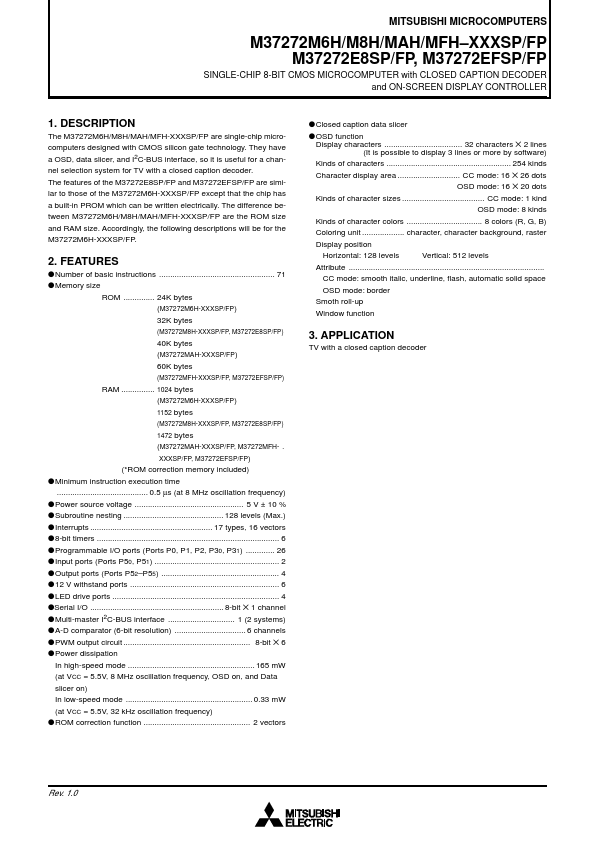 M37272MAH-XXXSP