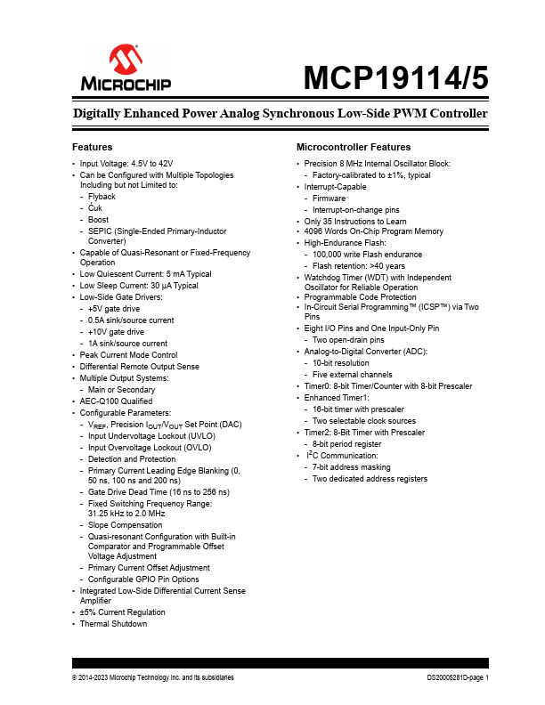 MCP19115 Microchip
