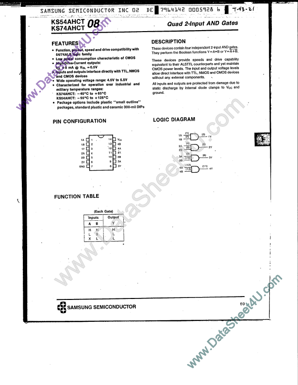 KS74AHCT08 Samsung