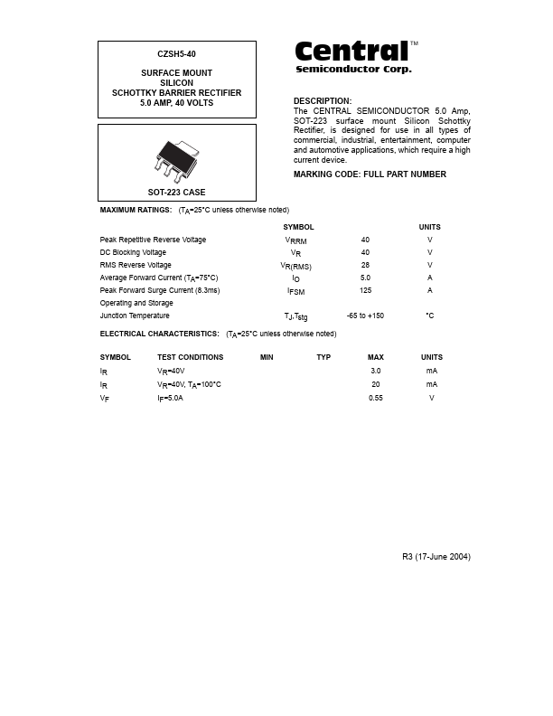 CZSH5-40 Central Semiconductor