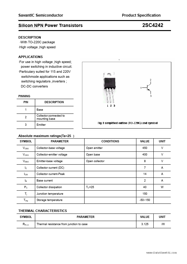 <?=2SC4242?> डेटा पत्रक पीडीएफ