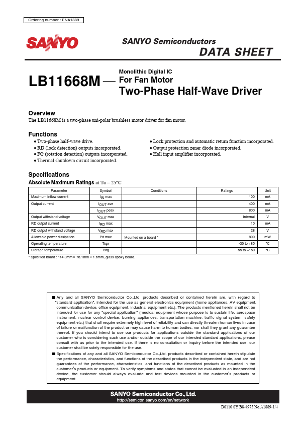 <?=LB11668M?> डेटा पत्रक पीडीएफ