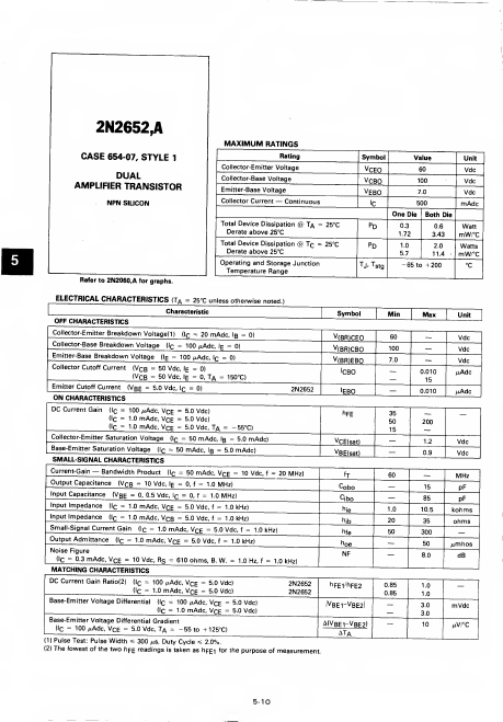 2N2652 Motorola