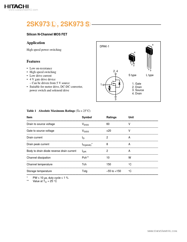 <?=2SK973S?> डेटा पत्रक पीडीएफ