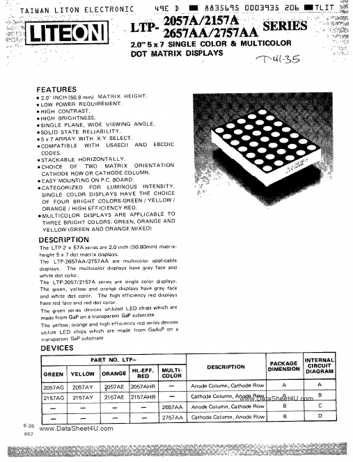 <?=LTP-2157A?> डेटा पत्रक पीडीएफ