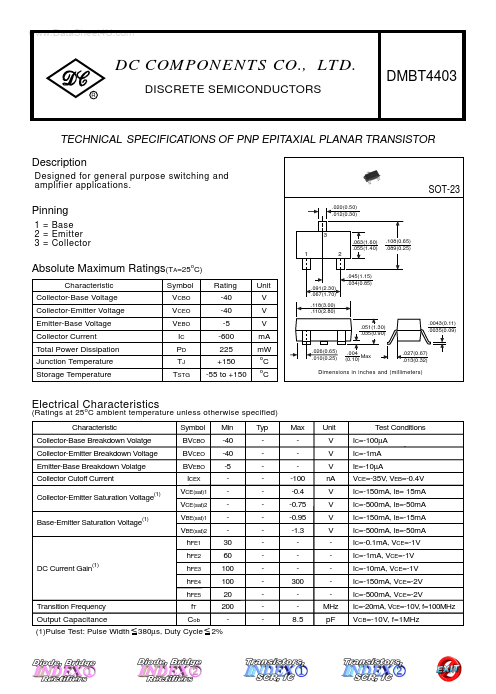 DMBT4403 Dc Components
