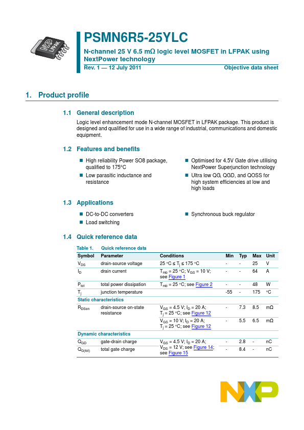 PSMN6R5-25YLC NXP Semiconductors