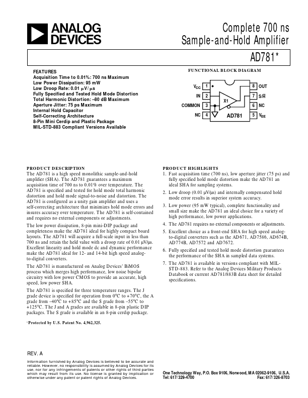 AD781 Analog Devices