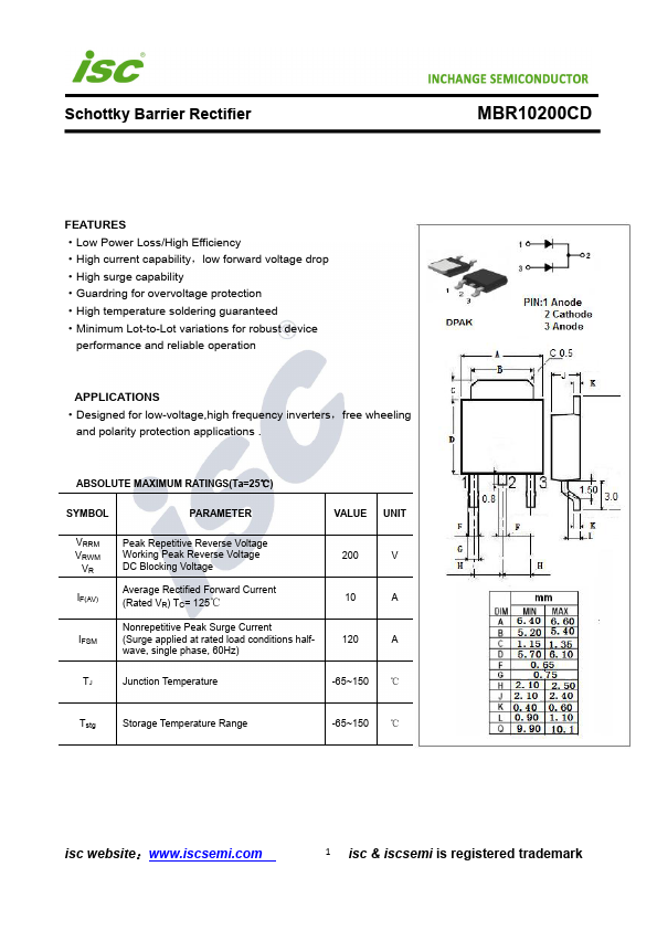 MBR10200CD INCHANGE