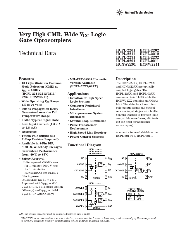 HCPL2212 Hewlett-Packard