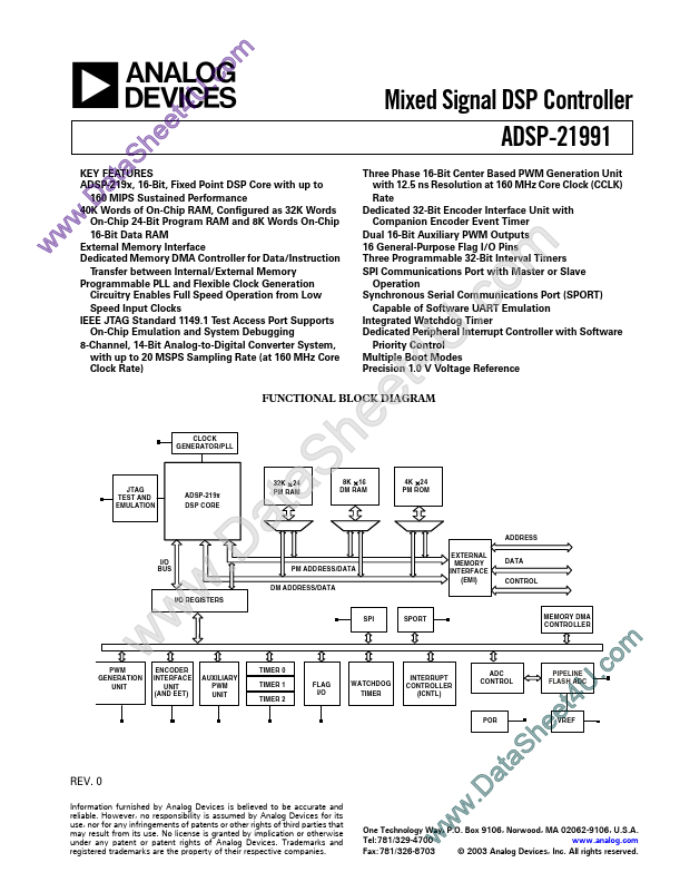 <?=ADSP-21991?> डेटा पत्रक पीडीएफ