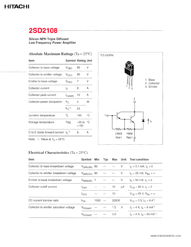 2SD2108 Hitachi Semiconductor