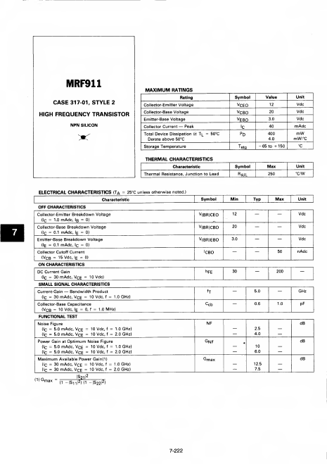 <?=MRF911?> डेटा पत्रक पीडीएफ