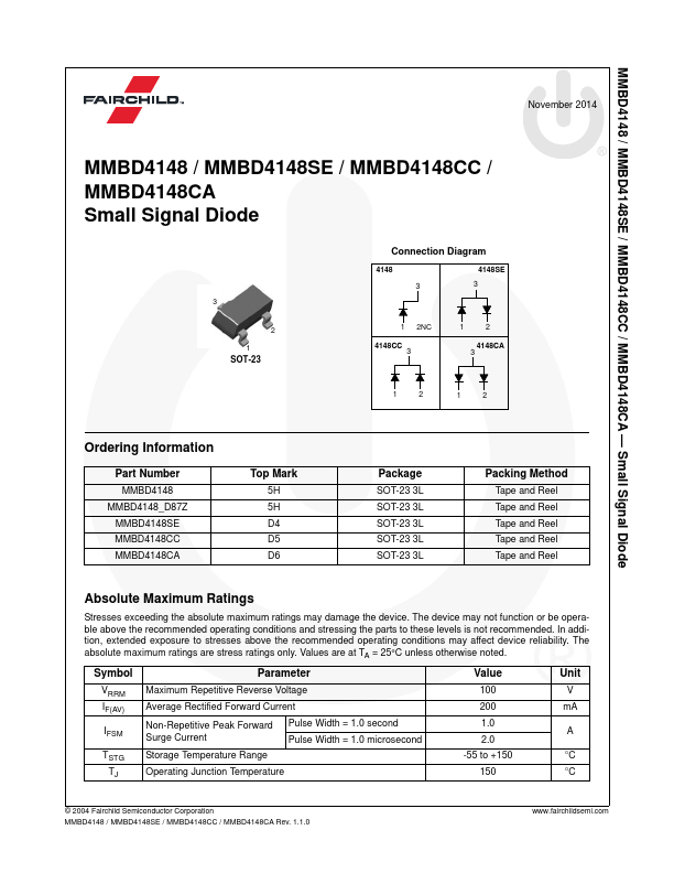 MMBD4148SE Fairchild Semiconductor