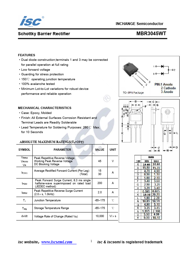 MBR3045WT Inchange Semiconductor