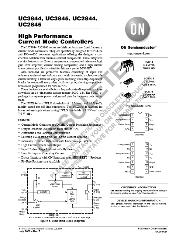 UC2845N ON Semiconductor