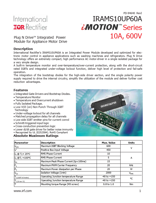 IRAMS10UP60A International Rectifier