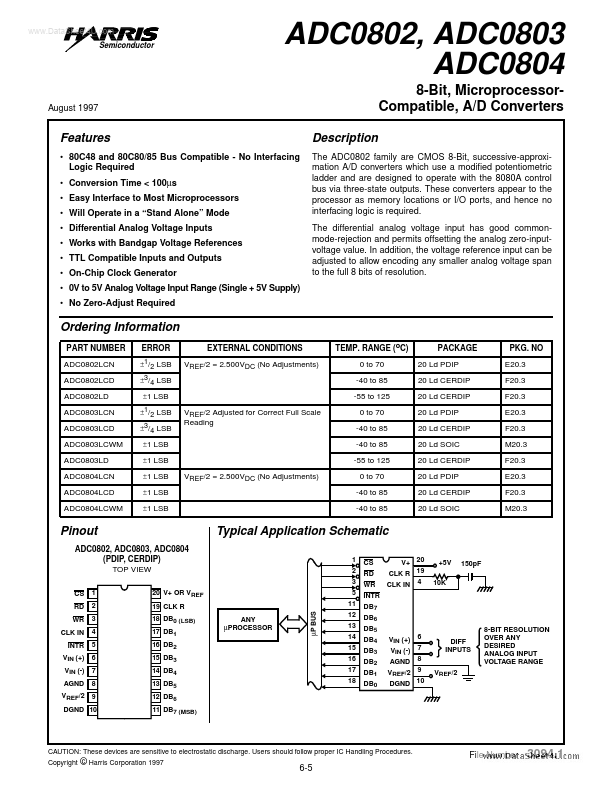 ADC0804 Harris